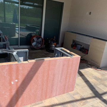 Outdoor Kitchen - TV wall