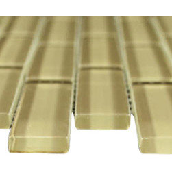 1x3 Gold Glossy Subway Glass Mosaic Tiles - Home Accessories & Decor