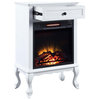 Electric Fireplace Infrared Heater With 1 Drawer, White