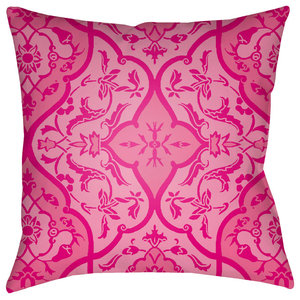 18 by 18 Kess InHouse Art Love Passion Poppy Field Red Beige Throw Pillow