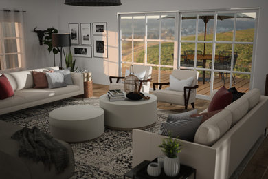 Inspiration for a transitional family room remodel in Paris