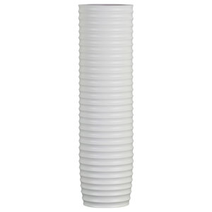 IMPULSE Nordic Vase Medium White by ribbed pattern 3713-1 -Ceramic Vase Matte lacquered finish