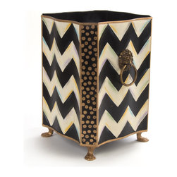 Zig Zag Waste Bin | MacKenzie-Childs - Desk Accessories