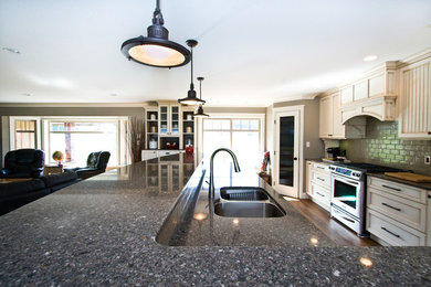 Design ideas for a large traditional kitchen in Other with quartz benchtops.