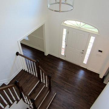 SAG HARBOR: RED OAK INSTALLED IN NEW EXTENSION/REFINISH ENTIRE HOME DARK WALNUT