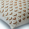 Ivory Throw Pillow Cover, Gold Zardosi and Bead 18"x18" Silk, Gold Stem