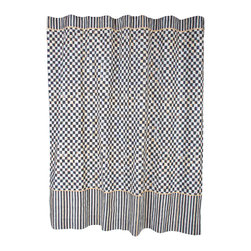 Courtly Check Shower Curtain | MacKenzie-Childs - Shower Curtains