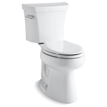 Kohler Highline 2-Piece Elongated 1.28 GPF Toilet w/ Left-Hand Trip Lever, White