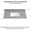 Malaga Composite Stone Vanity Top With Ceramic Sink, Reticulated Gray, 43"