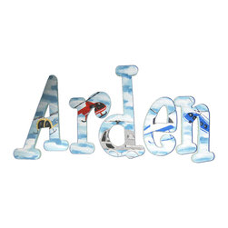 Custom Painted Helicopter Letters - Wall Letters