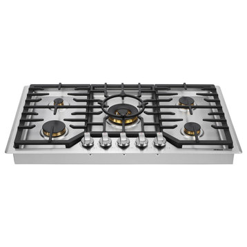 Robam 20,000 BTU Cooktop with Brass Burners, 36, 5 Burners