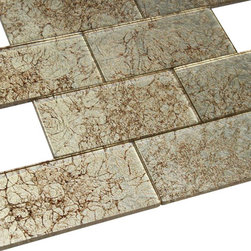 3x6 Glossy Light Brown Deco Subway Glass Mosaic Tiles - Home Accessories & Decor