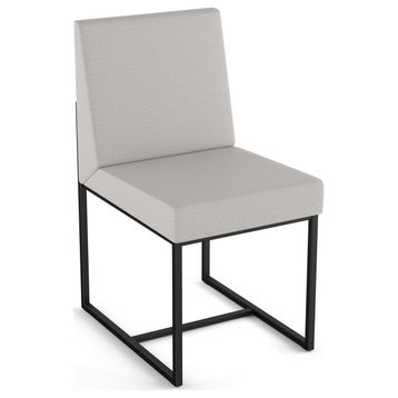 Amisco Derry Dining Chair, Light Grey Polyester / Black Metal