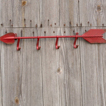 Red Metal Arrow Wall Hooks