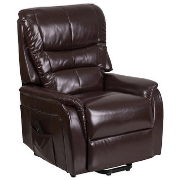 Leather Lift Recliner, Brown Leather