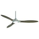 Minka Aire - Sleek 60" Ceiling Fan, Brushed Nickel - Stylish and bold. Make an illuminating statement with this fixture. An ideal lighting fixture for your home.