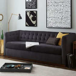 West Elm - Rochester 93" Sofa, Linen Weave, Doe, Chocolate - Sofas And Sectionals