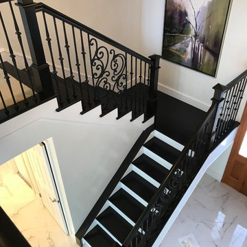 Huntington Beach wood and Iron staircase