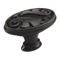 Cosmas - Cosmas 4297AS Floral Cabinet Oval Oblong Knob, Set of 5, Oil Rubbed Bronze - Cabinet And Drawer Knobs