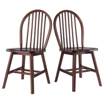 Windsor Set of 2 Chair Set, Walnut