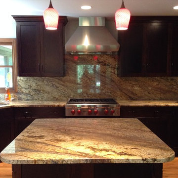 Book Matched Full-Height Backsplash