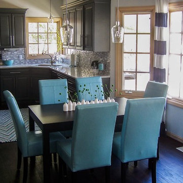 Gray and Aqua Kitchen