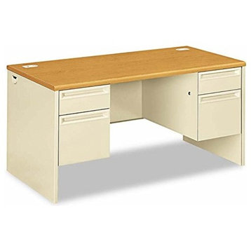 38000 Series Double Pedestal Desk, 72"x36"x29-1/2", Harvest/Putty