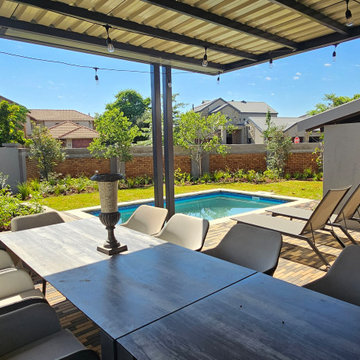 Midfield new garden, pool, paving and pergola
