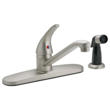 Banner Single Lever Kitchen Faucet With Side Spray, Brushed Nickel