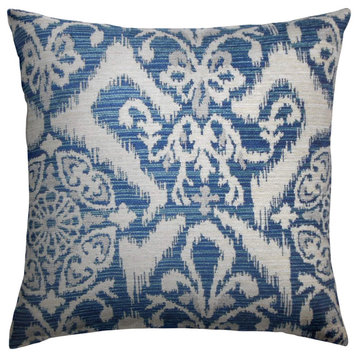The Pillow Collection Blue Winsett Throw Pillow, 24"