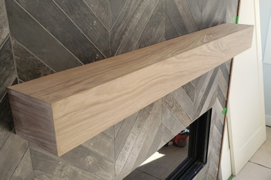 Example of a transitional living room design in Vancouver