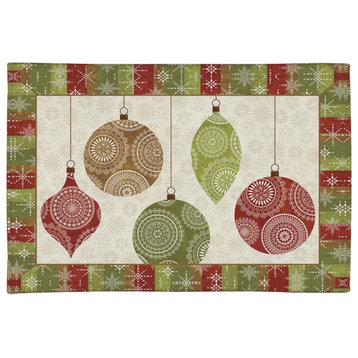 Holiday Ornaments 5'x7' Chenille Rug