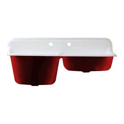 Randolph Morris 47" Cast Iron Double Bowl Farmhouse Sink | CASTSINK47-RED - Kitchen Sinks