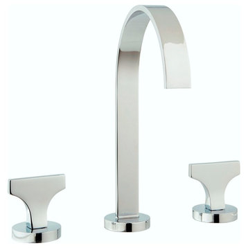 Spring Widespread Faucet Knobs and Drain, Polished Chrome