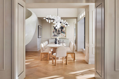Inspiration for a transitional dining room remodel in New York