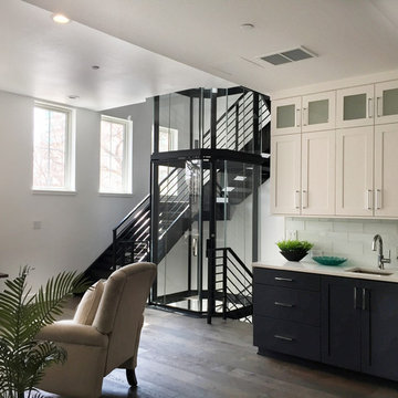 Glass Elevator in Staircase