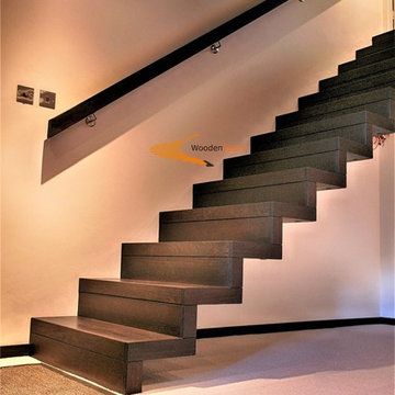 Floating Zigzag staircase in Solid Wenge timber