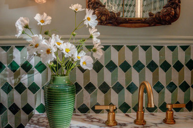 Tuscan powder room photo in Los Angeles