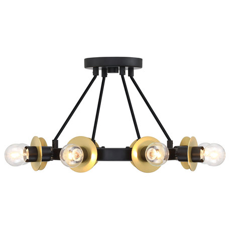 Designers Fountain D313C-SF Harmoni 8 Light 16"W Semi-flush - Matte Black