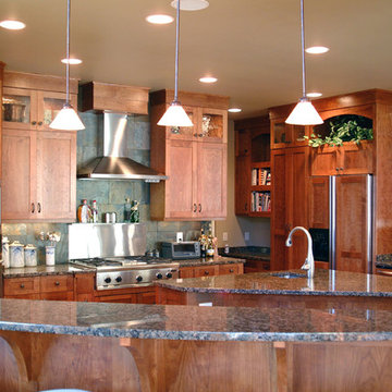 Craftsman Style Kitchen with Cherry Cabinets
