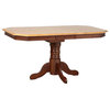 Pedestal Table with Clipped Edge Top | Nutmeg & Light Oak