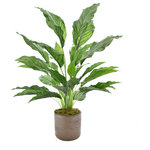 Creative Displays - Creative Displays UV Rated Outdoor Spathiphyllum Plant in a Fiberstone Pot - UV Rated Outdoor Spathiphyllum Plant in a Fiberstone Pot