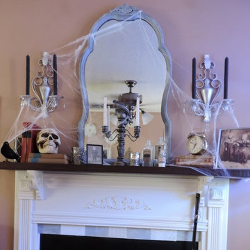 A Spooky Haunted Library Inspired Halloween Mantel