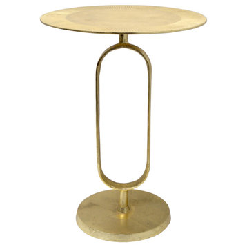 Metal, 16"Dx21"H Side Table, Champagne, Kd