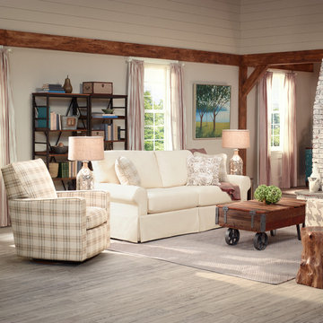 Beacon Hill Sofa by La-Z-Boy shown in White