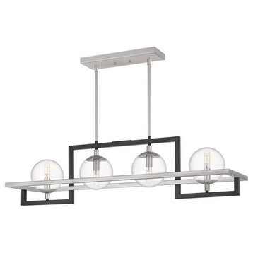 4 Light Island Lighting Pendant for Contemporary Kitchen in Earth Black