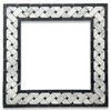 Carrara Venato Marble Basketweave Mosaic Border 4x12 Black Dots Honed, 1 sheet