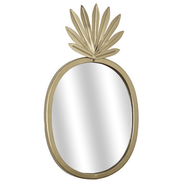 American Art Decor Metal Pineapple Accent Mirror