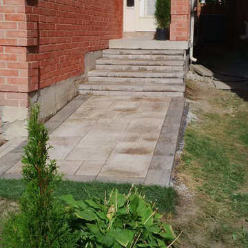 Front entry steps/walkway, rear patio