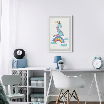 "Unicorn Rainbow" Framed Painting Print